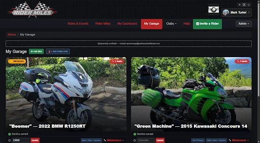 Rider Miles app screenshot